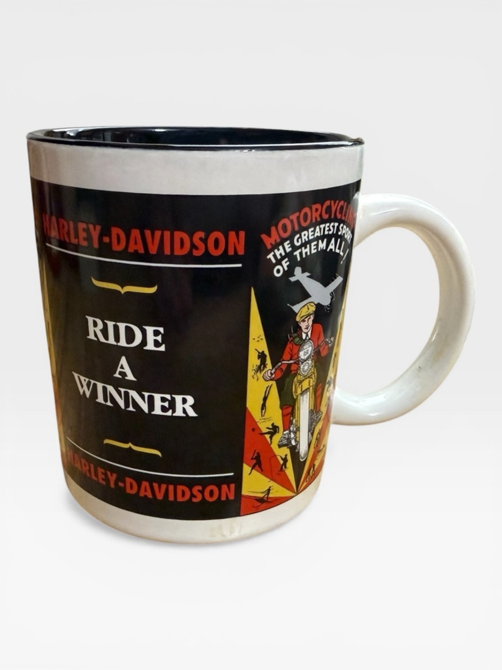 Vintage 1993 Harley-Davidson "Ride a Winner" Coffee Mug